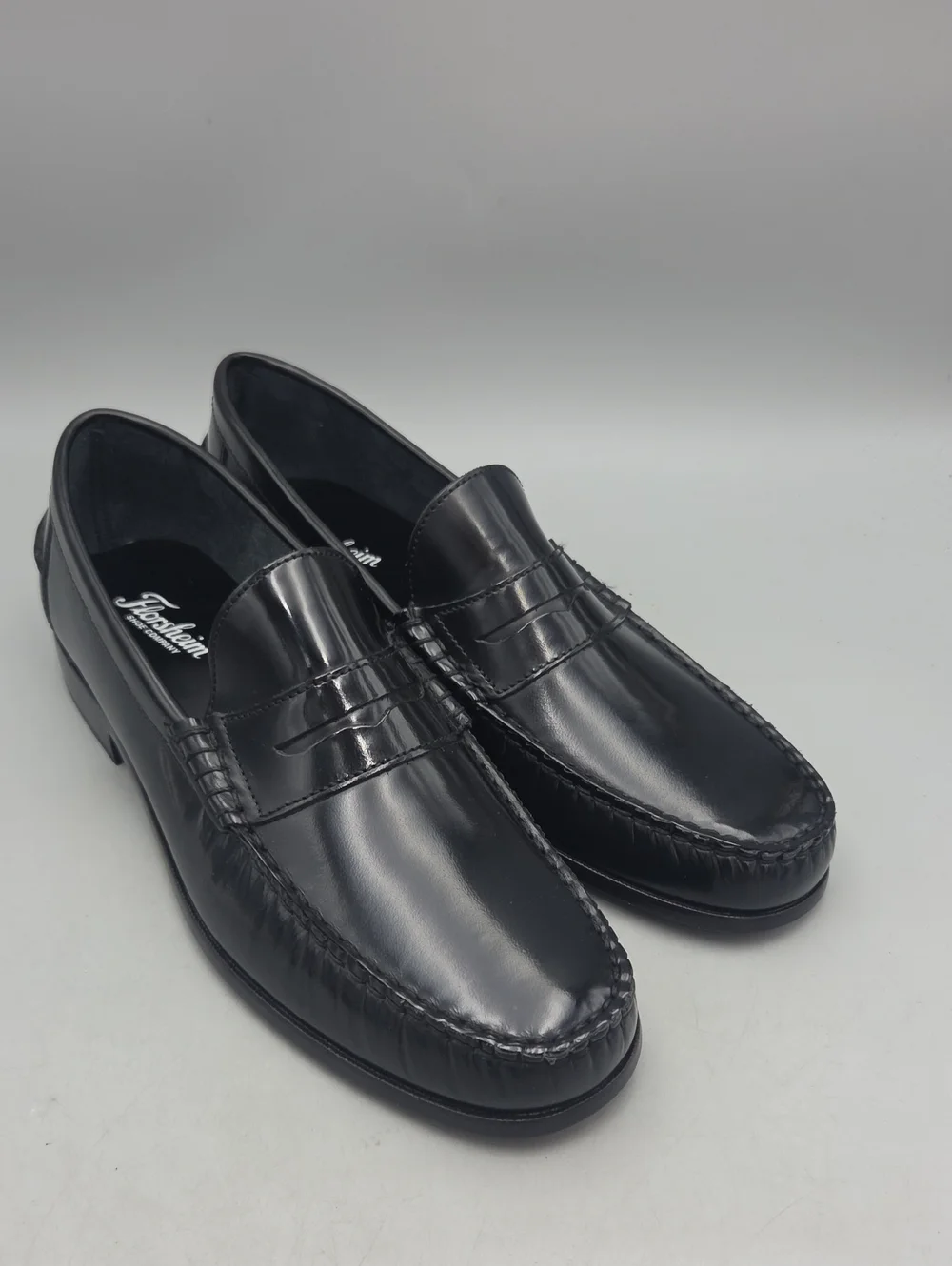 Mens Florsheim Berkley Moc Toe Penny Loafers Black Leather Size 10.5 D